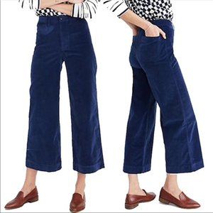 Madewell NWT Blue Velvet Emmett Cropped Pant 33